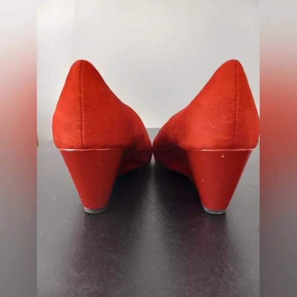 Red Suede Wedges - Picture 5 of 5